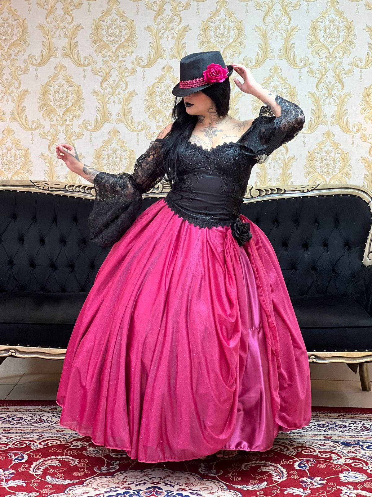 Saia Aurora Longa Rosa Pink 727