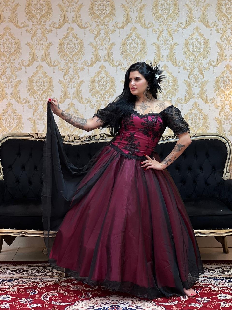 Saia Voal Longa Rosa/Pto 2753