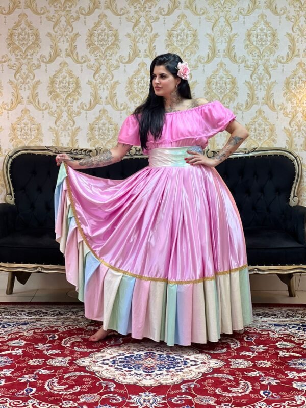 Blusa Babado Brilho Rosa 703 - Imagem 2