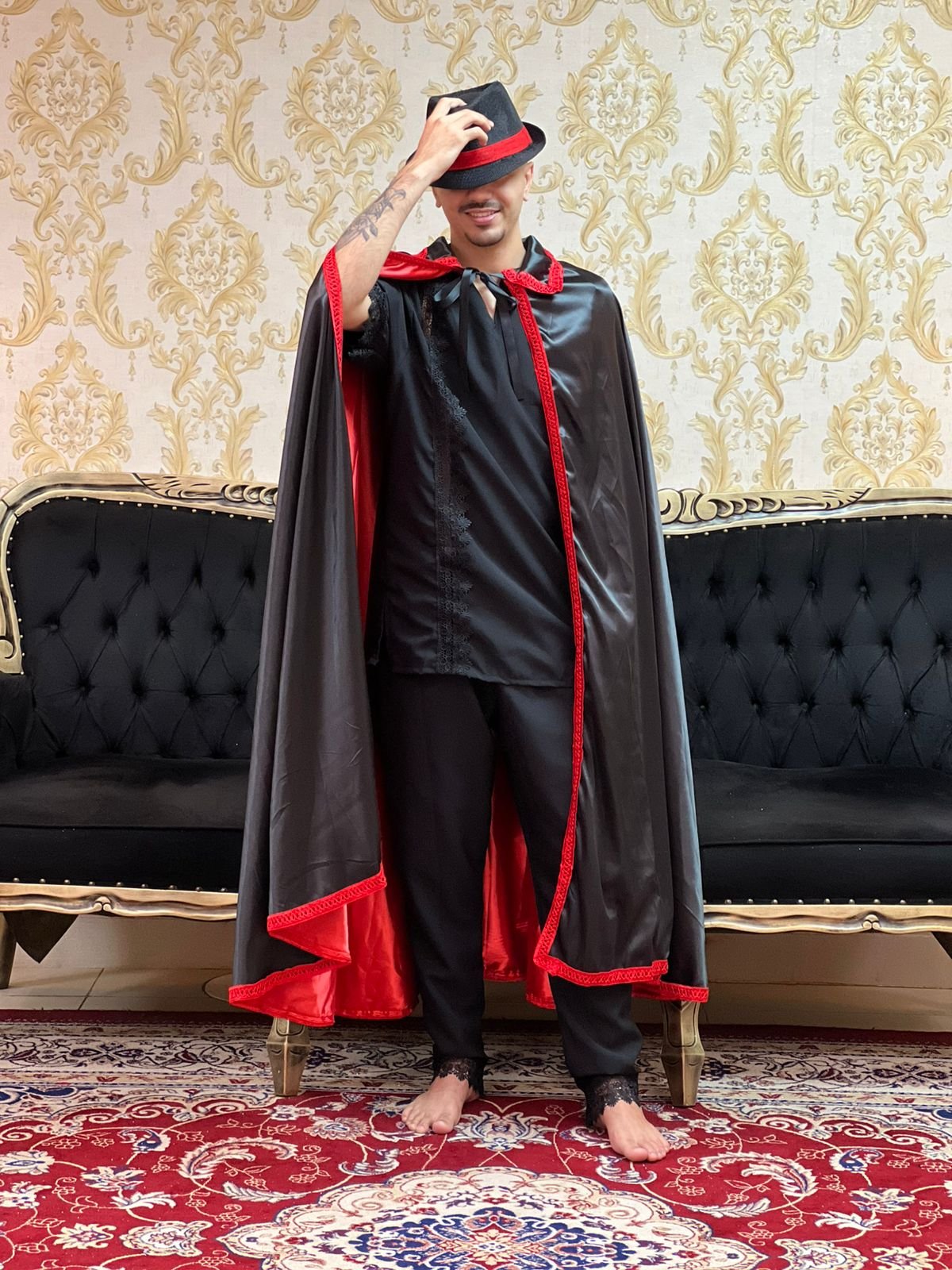 Capa Dupla Cetim Pto/Verm