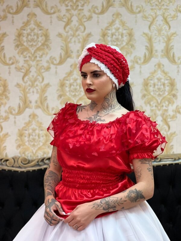 Blusa Babado Borboleta Verm 158 - Imagem 3