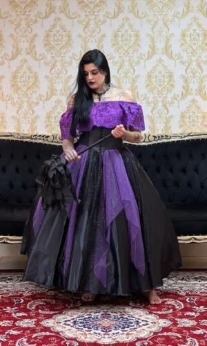 Blusa Babado Bordado Roxa 502