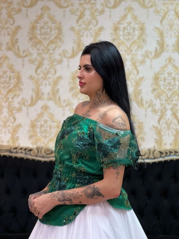 Blusa Bordada Verde/Dou 624 - Imagem 3