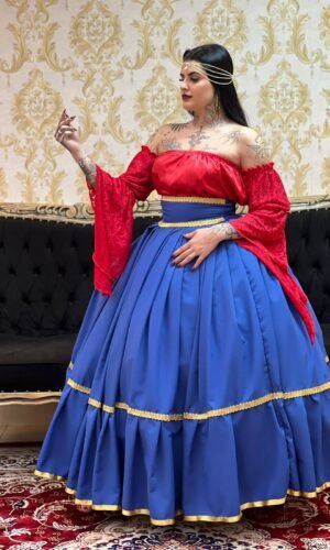 Saia 1 Babado Longa Azulão/Dou 475