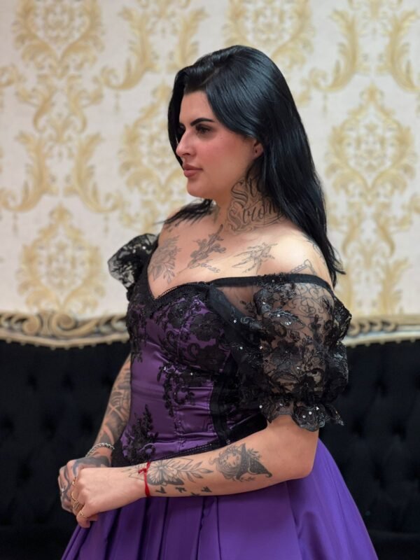 Corpete Bordado Roxo/Preto 502 - Imagem 3