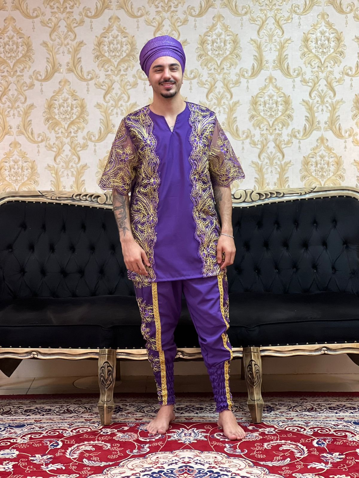 Kafta Luxo Roxo/Dourado 505