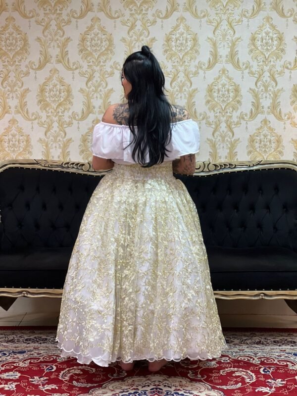 Saia Bordada Longa Branco/Dou 005 - Imagem 4