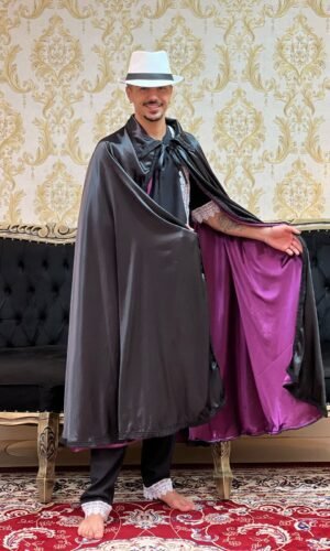 Capa Dupla Cetim Pto/Roxo