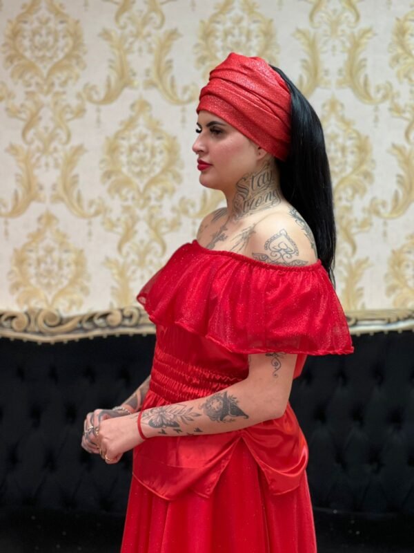Blusa Babado Brilho Vermelho 110 - Imagem 3