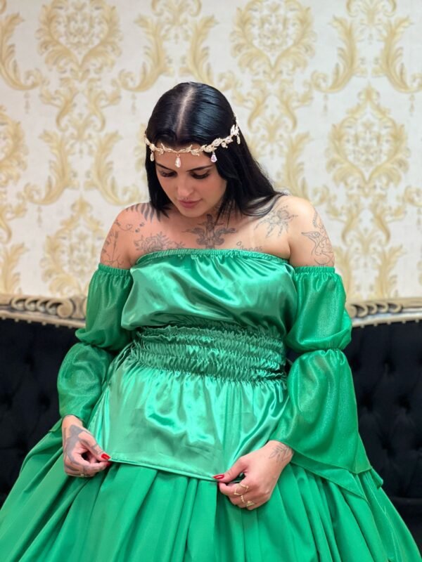 Blusa Mangão Brilho Verde 606 - Imagem 2