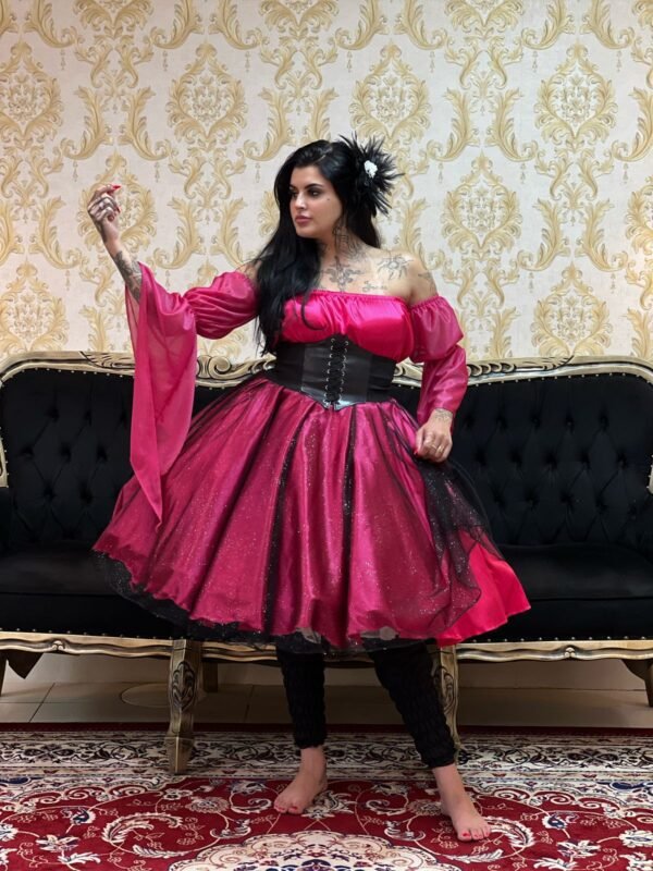 Blusa Mangão Brilho Rosa Pink 702