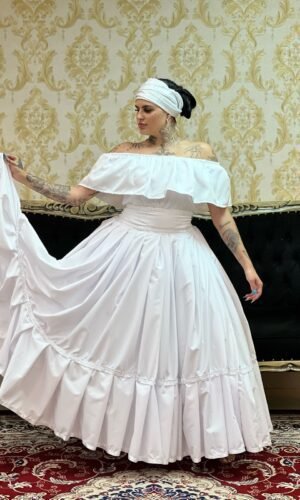 Saia 1 Babado Longa Branca 021