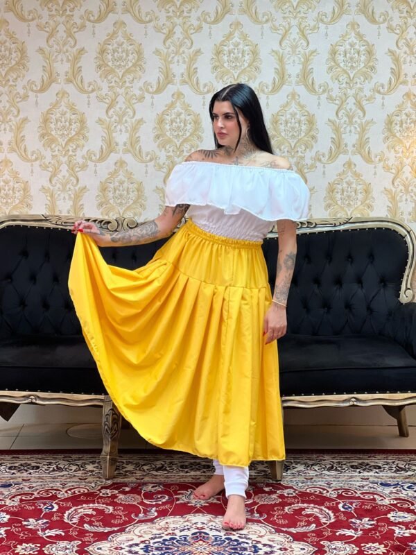 Saia Serão Oxfor Amarelo Forte 335