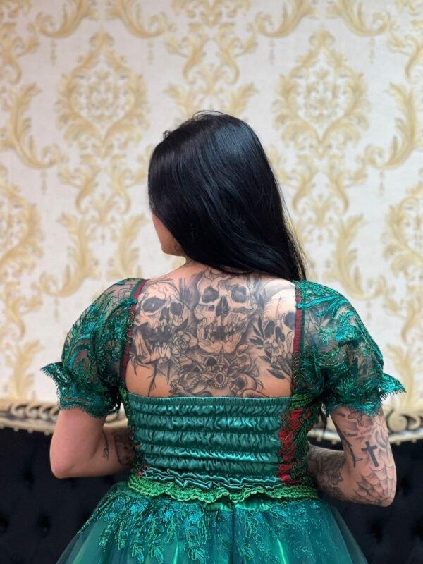 Corpete Bordado Verm/Verde 166 - Imagem 4