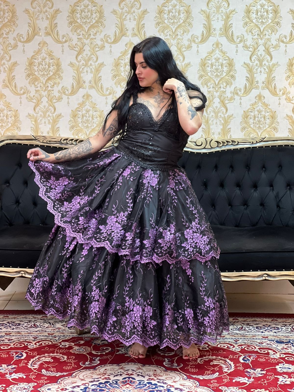 Saia Majestade Preto/Roxo 2514