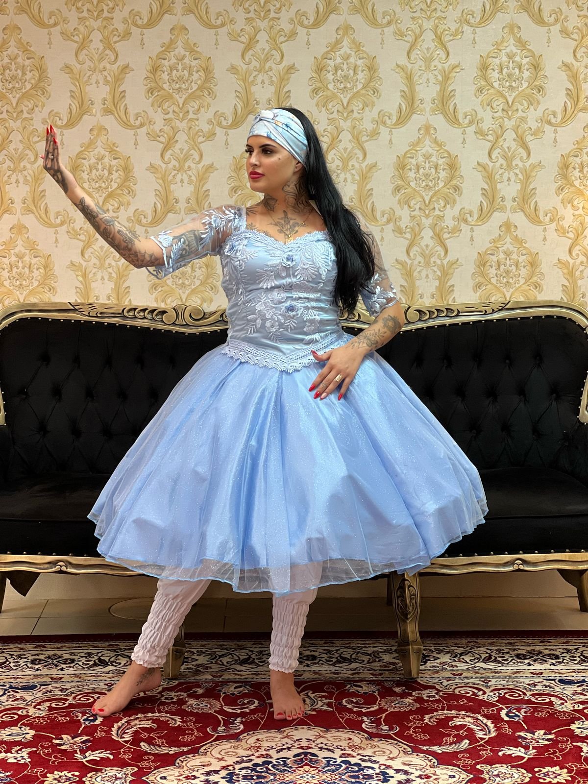 Corpete Rosas Azul 408