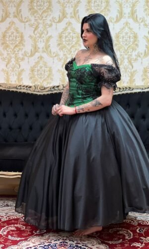 Corpete Bordado Verde/Pto 606