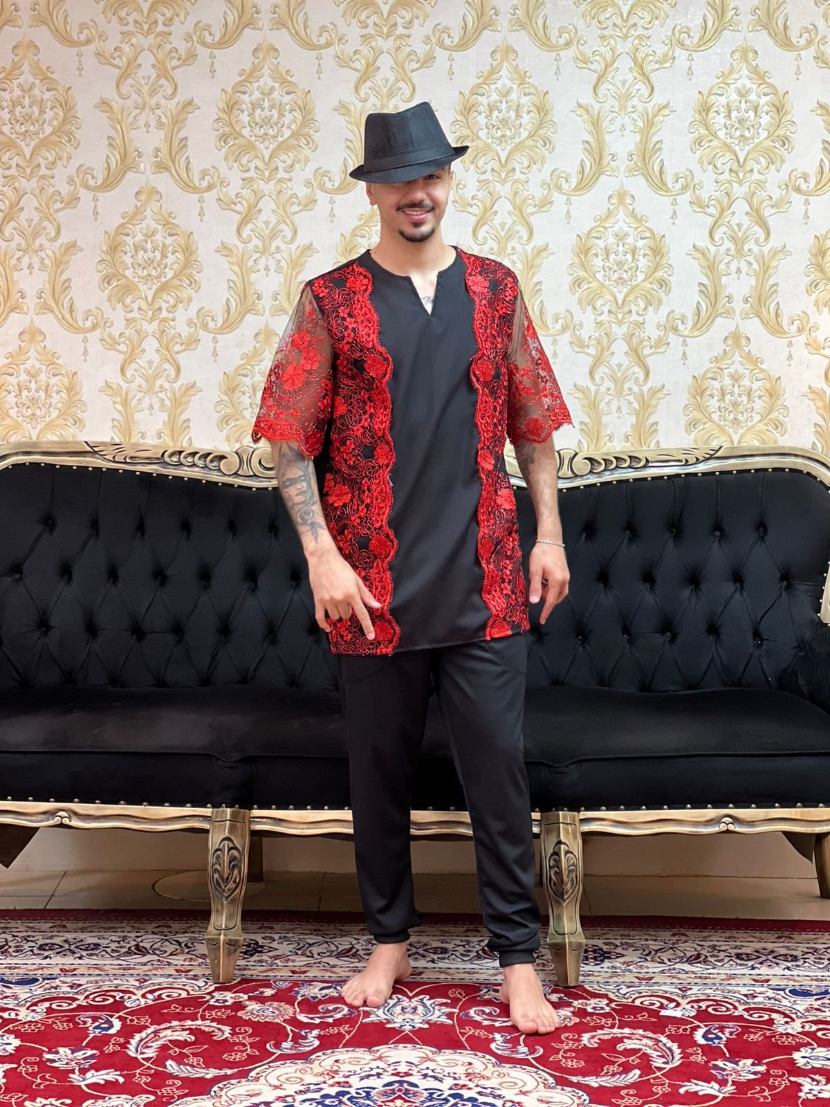 Kafta Luxo Preta/Verm 213