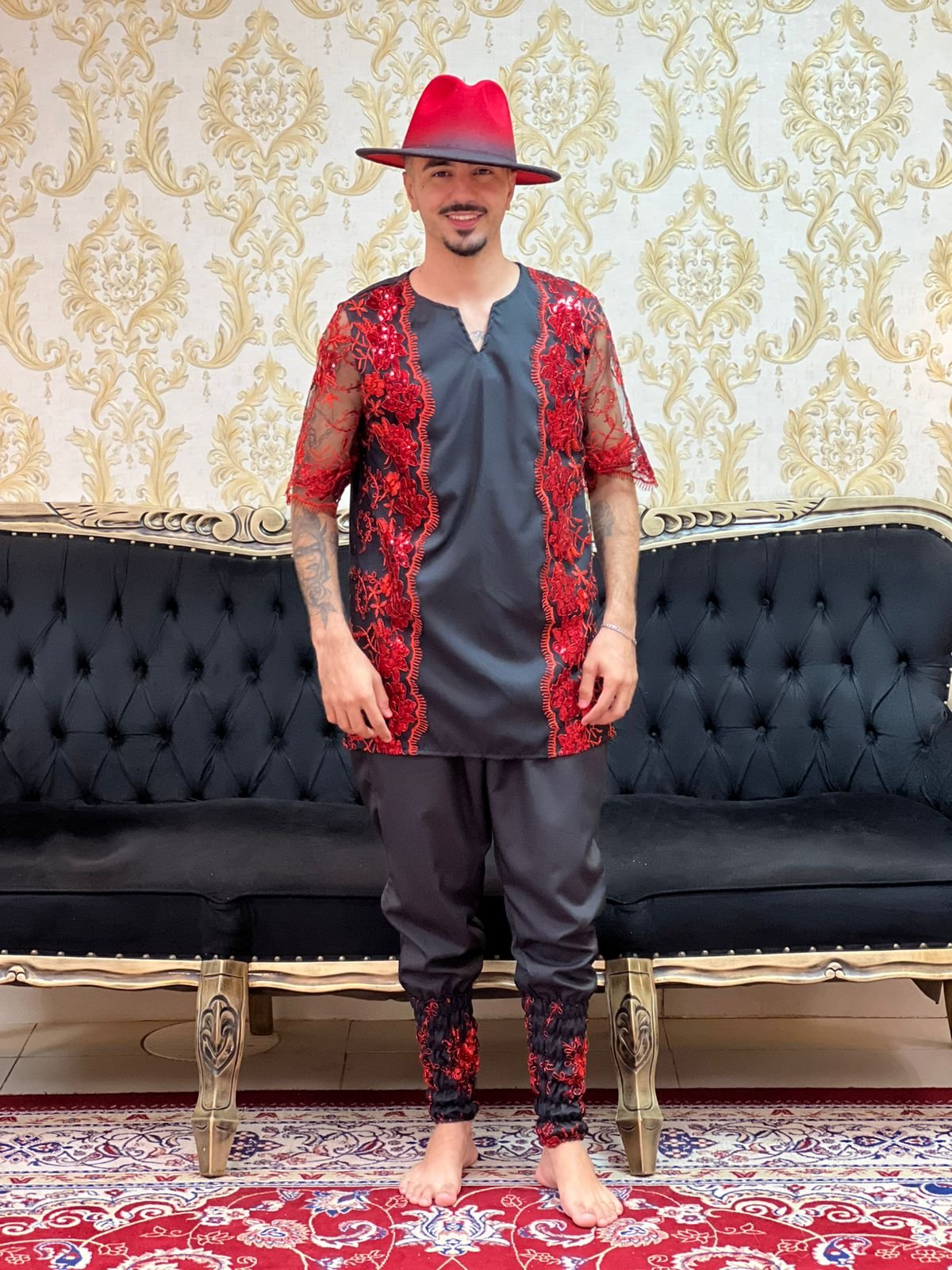 Kafta Luxo Preta/Verm 213