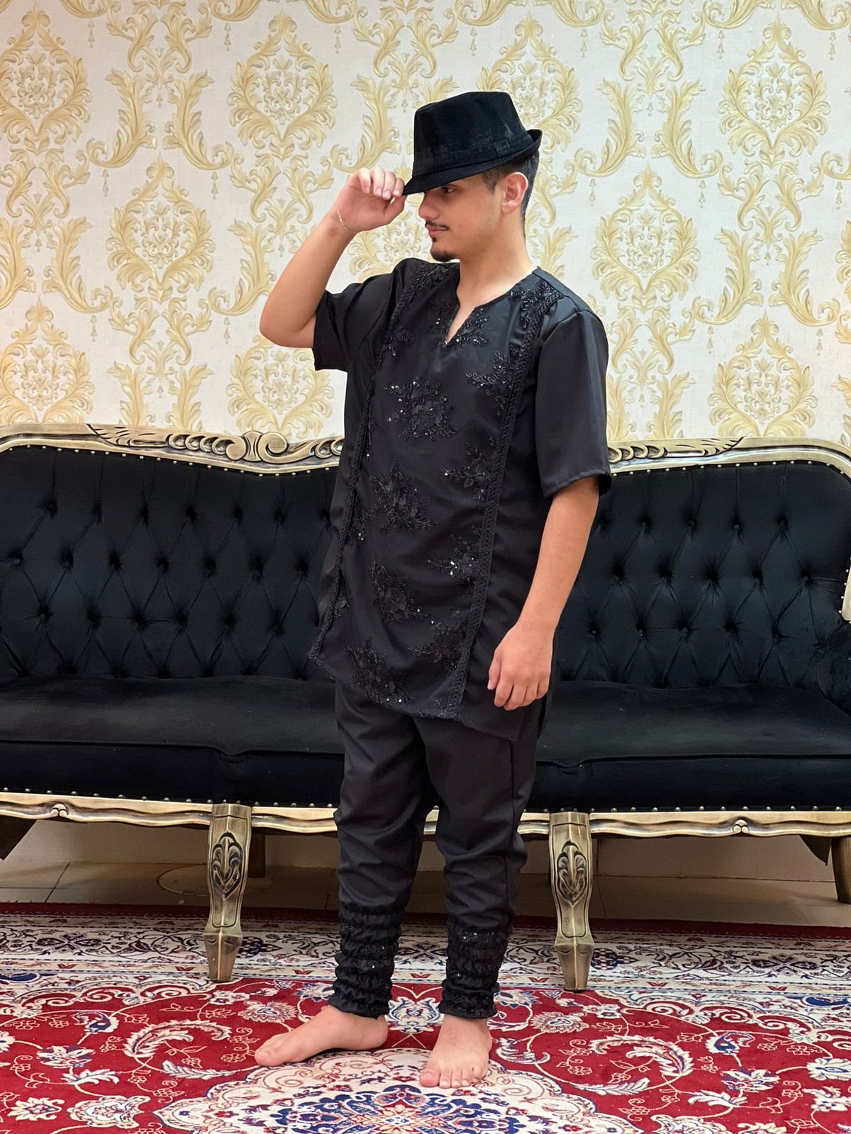 Kafta Bordada Preta 216