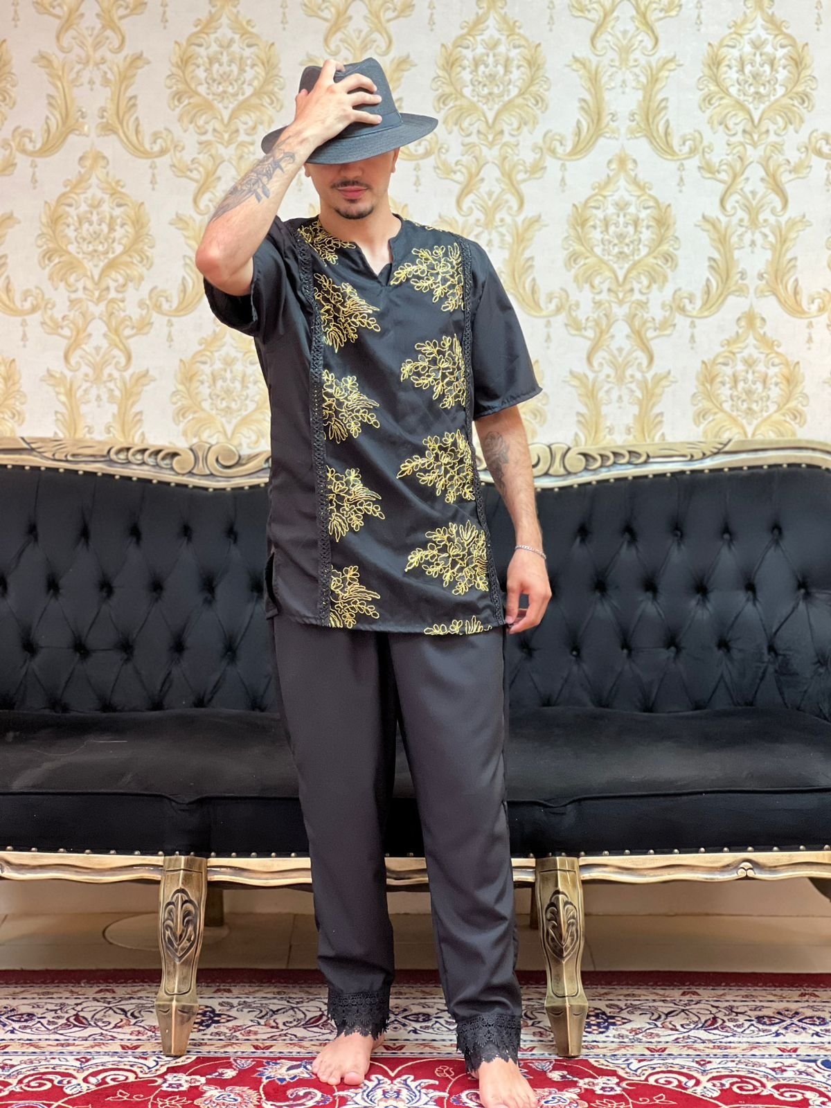 Kafta Bordada Preto/Dou 230