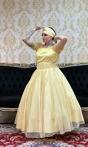 Saia Brilho Longa Amarelo Claro 342