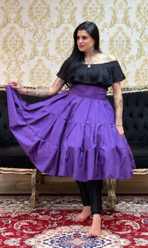 Saia Gomos Oxford Curta Roxo 571