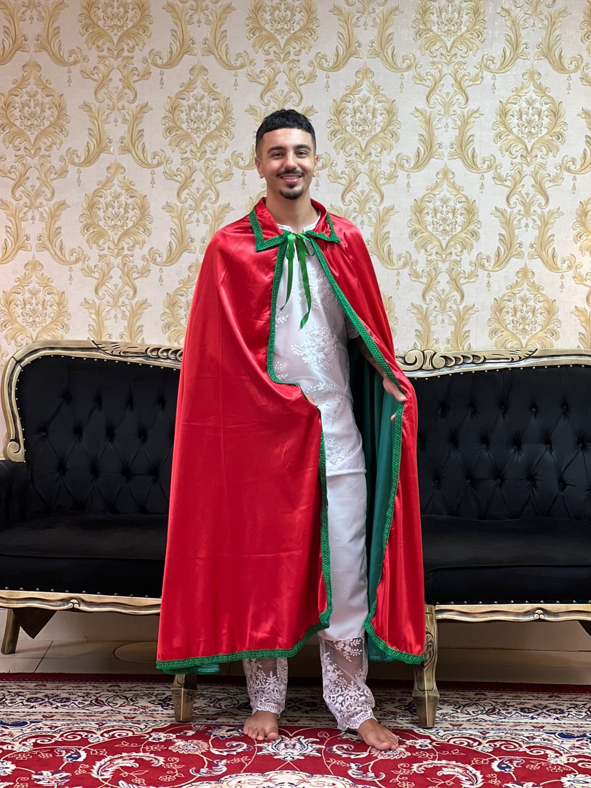 Capa Dupla Cetim Verm/Verde 80130