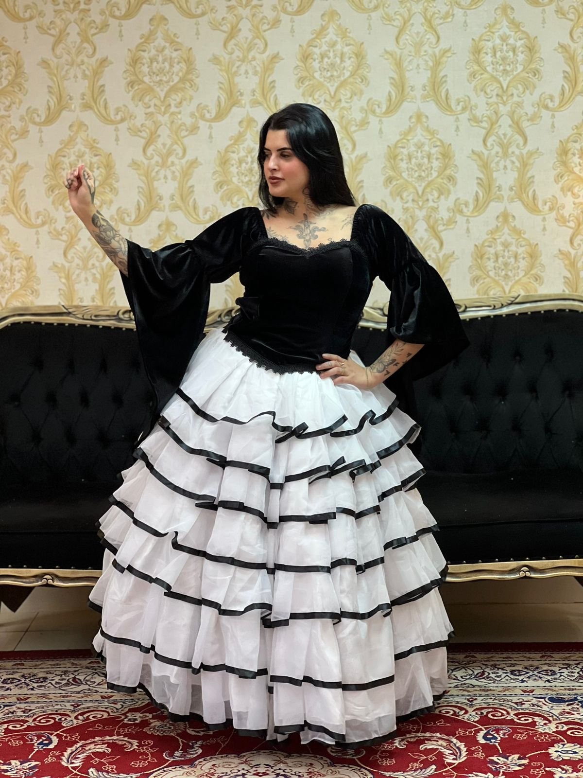 Corpete Medieval Veludo Preto 203