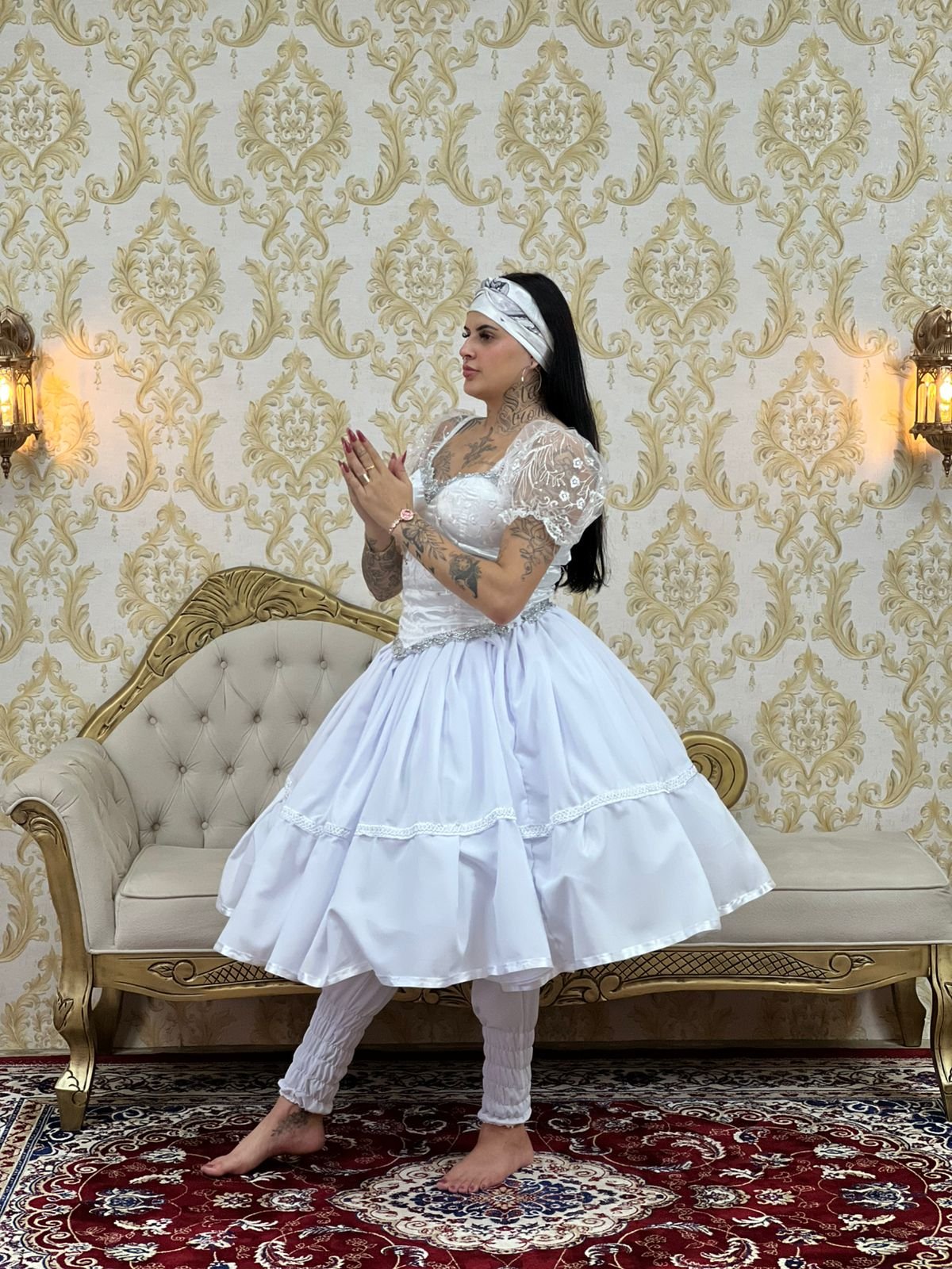 Saia 1 Babado Curta Branco 048