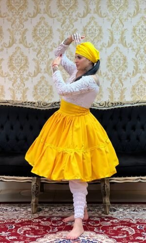 Saia 1 Babado Curta Amarelo 300