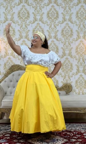 Saia Oxfor Longa Amarelo Plus 302