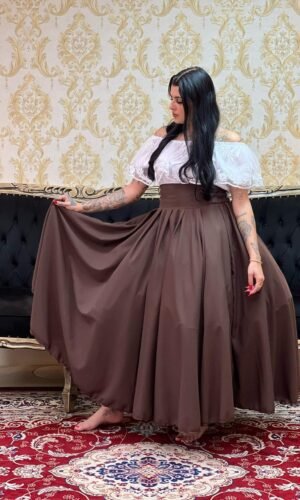 Saia Oxfor Longa Marrom 906