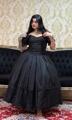 Saia 1 babado Voal/Tule Preto 2296