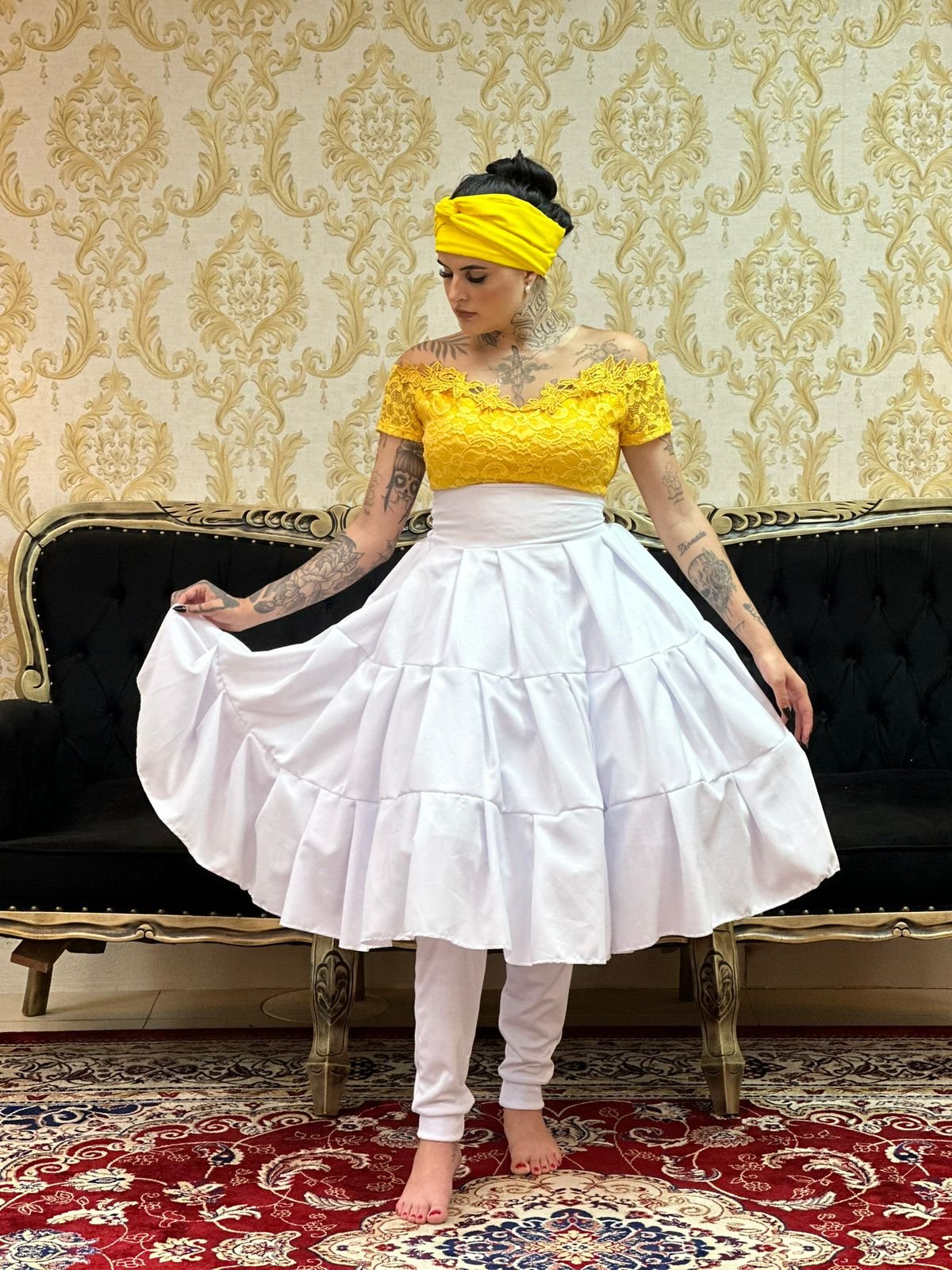 Body Renda Amarelo 311