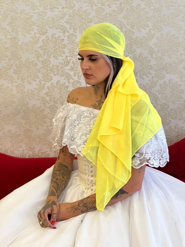 Lenço Voal Amarelo 029