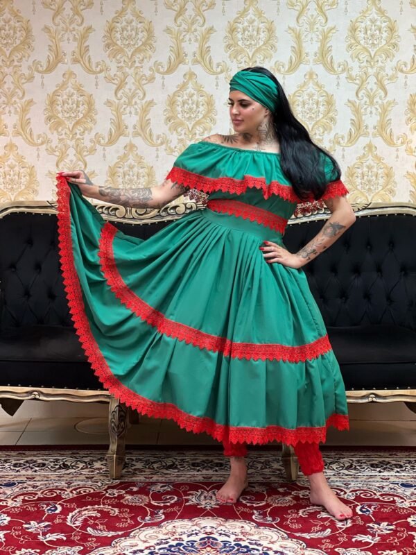 Conjunto Guipir Fem Verde/Verm 615