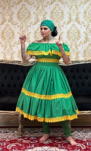 Conjunto Guipir Fem Verde/Amarelo 640