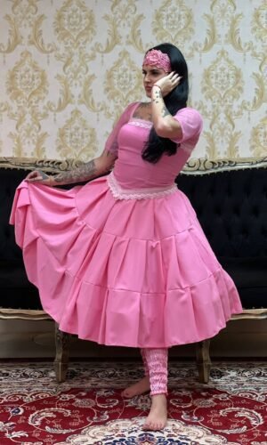 Saia Gomos Oxford Curta Rosa 703