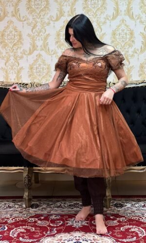 Saia Brilho Curta Marrom 911