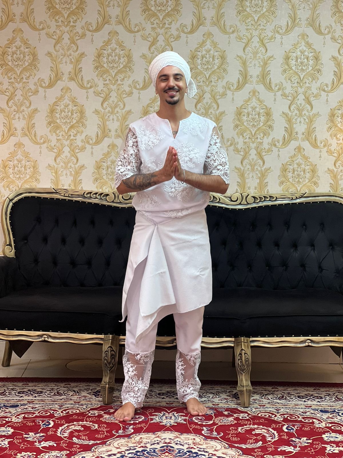 Pano de Cintura Brilho Branco/Prata 001