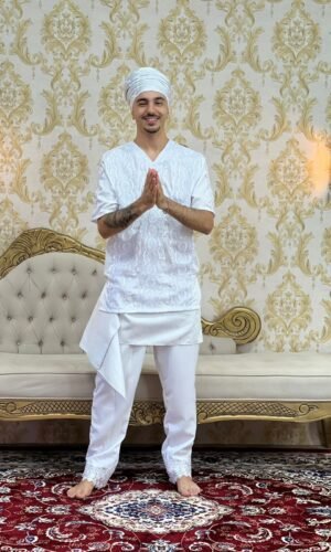 Pano de Cintura Brilho Branco/Prata 001