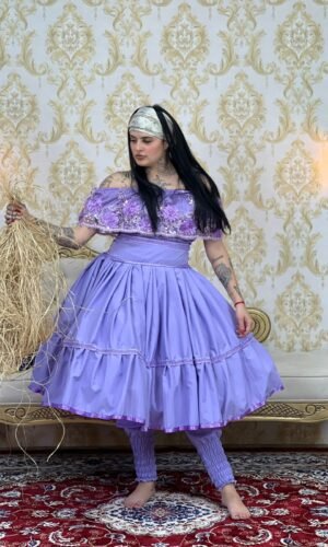 Saia 1 Babado Curta Lilas 522