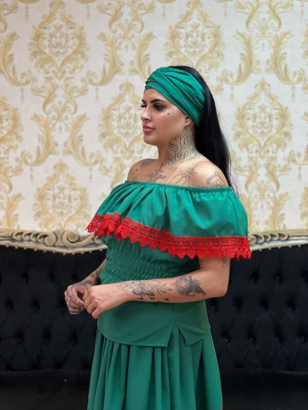 Conjunto Guipir Fem Verde/Verm 615 - Imagem 5
