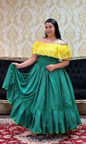 Saia 1 Babado Longa Verde 627