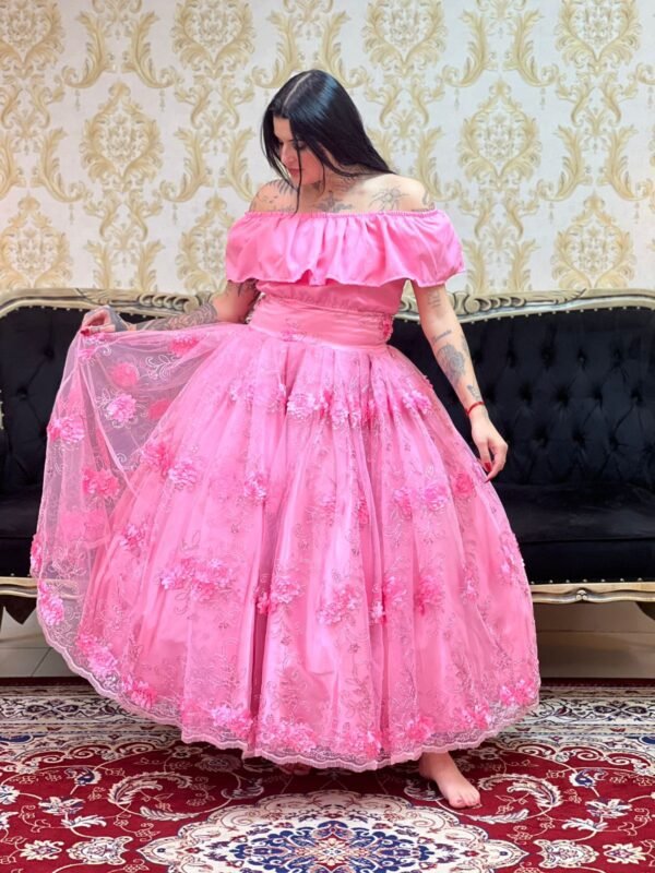 Saia Bordada Longa Rosa 717 - Imagem 2