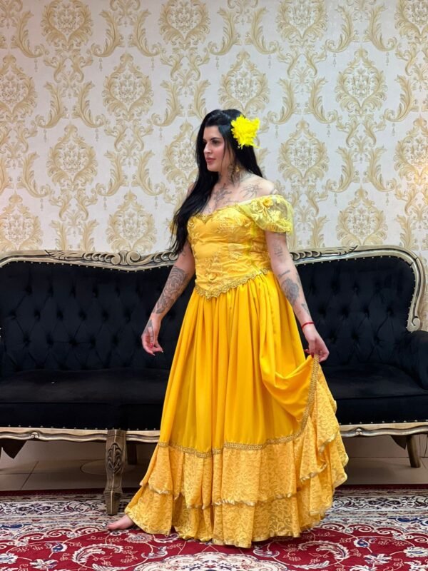 Saia 2 Babados Renda Amarelo 8303 - Imagem 4