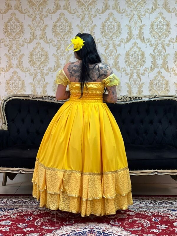Saia 2 Babados Renda Amarelo 8303 - Imagem 5