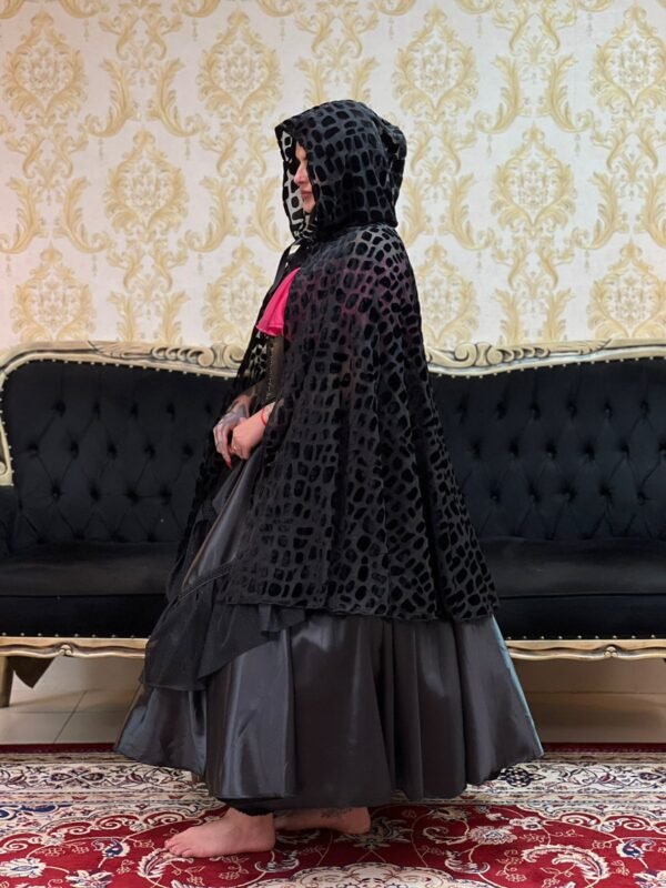 Capa Capuz Veludo/Chiffon Preto - Imagem 2