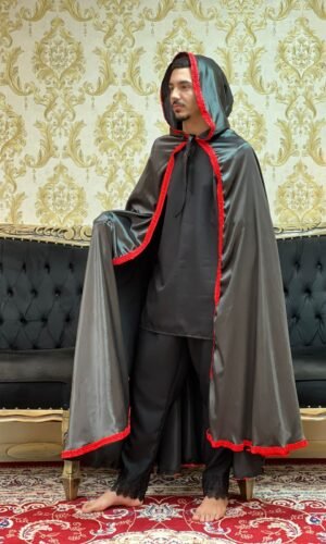 Capa Capuz Cetim Preto/Verm 023